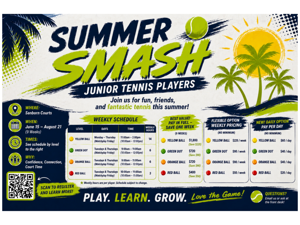 Port Huron Tennis House Summer Smash sign-up