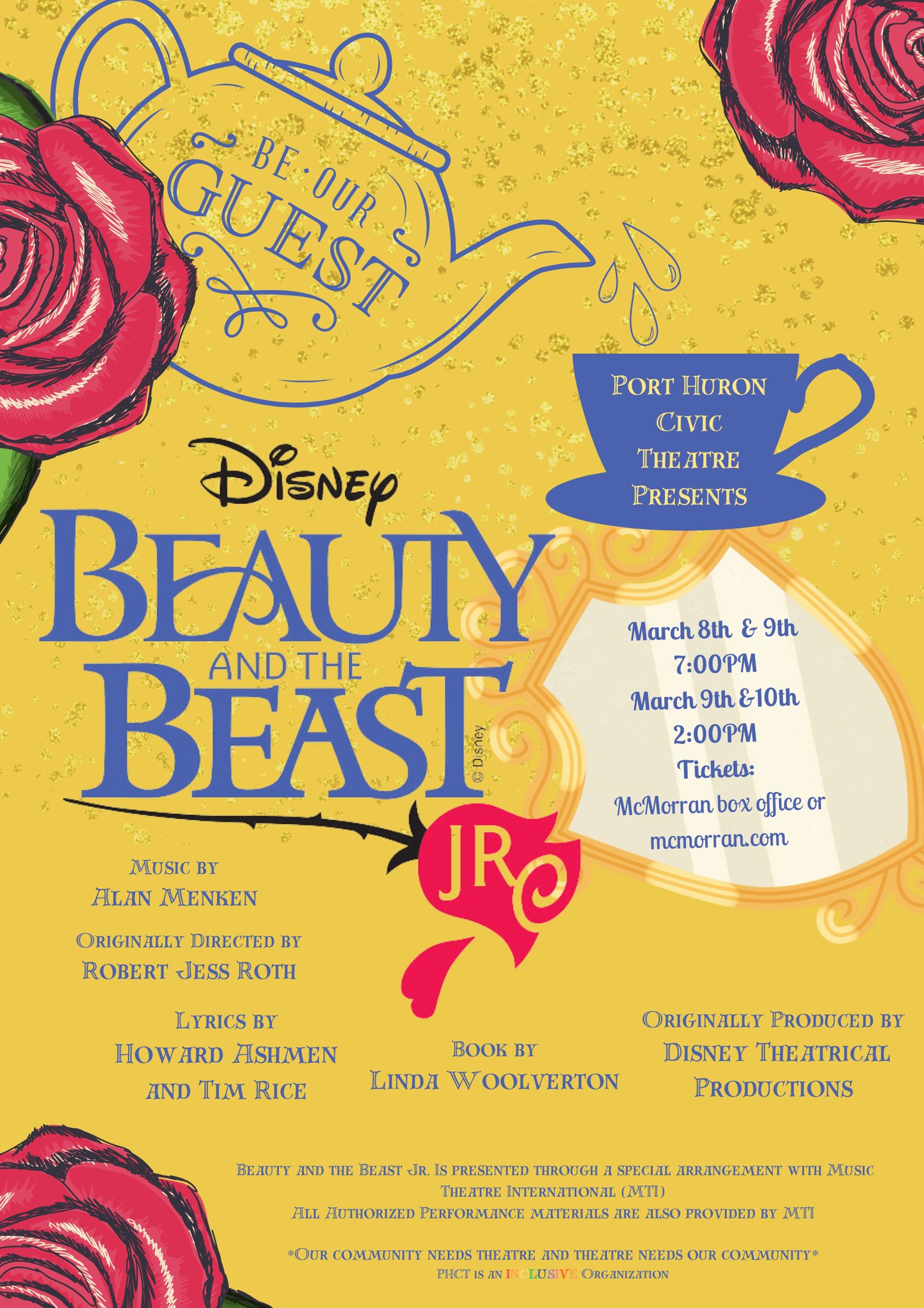 Port Huron Civic Theater Beauty and the Beast, Jr.