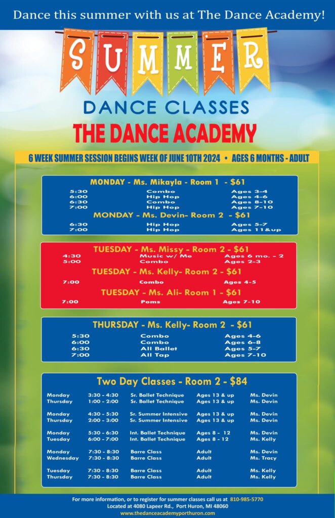 Dance Academy of Port Huron Summer Dance Classes