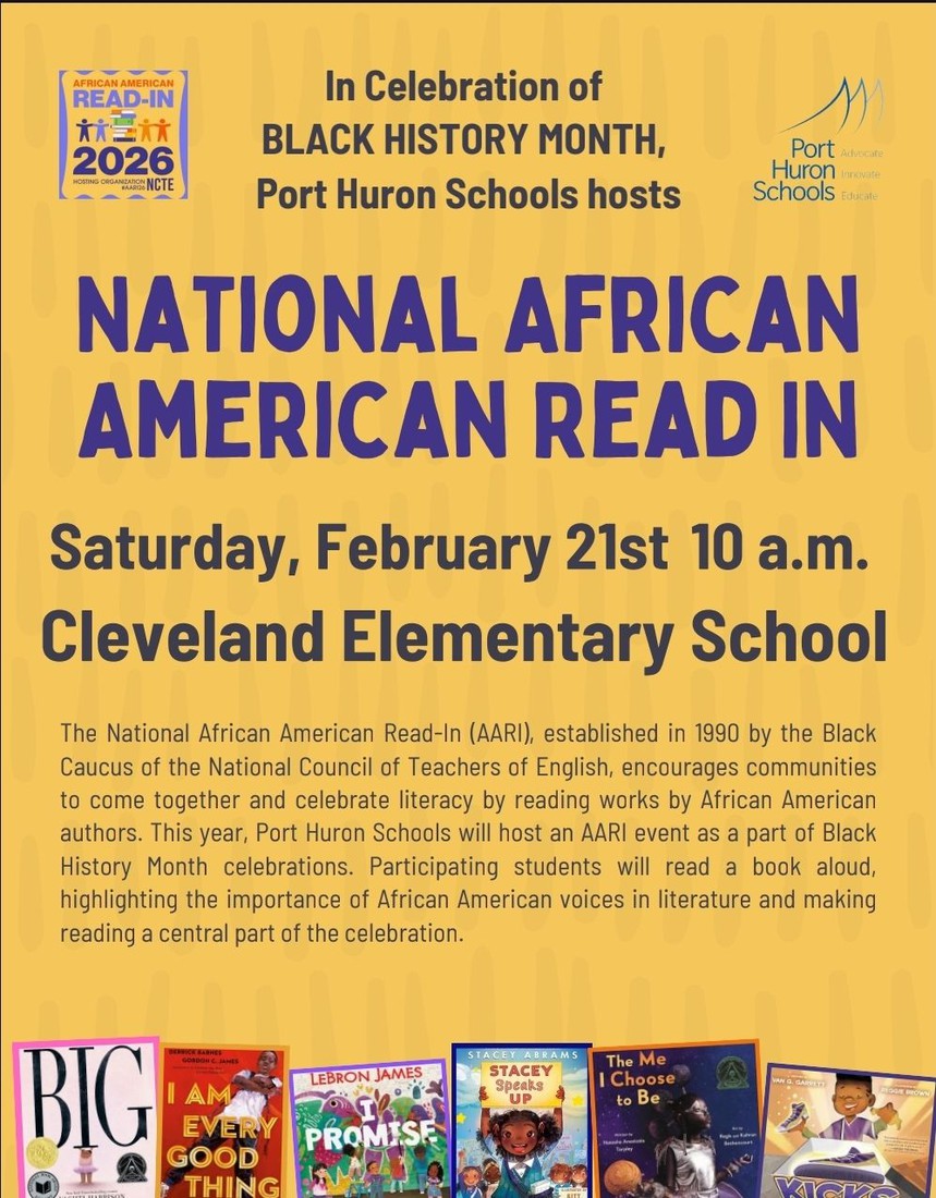 2026 National African American Read In Port Huron Schools