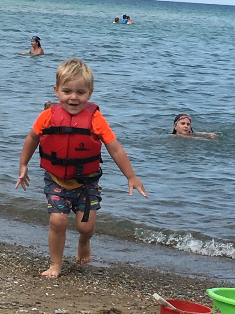 Jennie's youngest having fun at the beach.