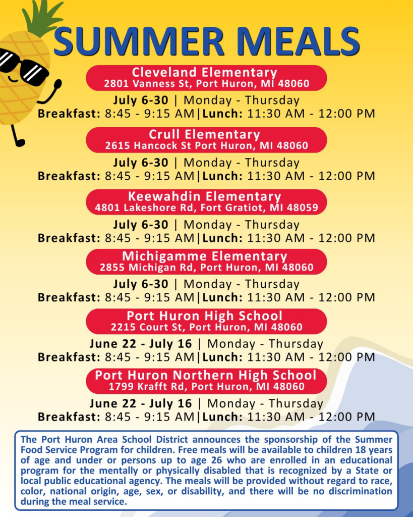 Port Huron Schools' Summer Food Program